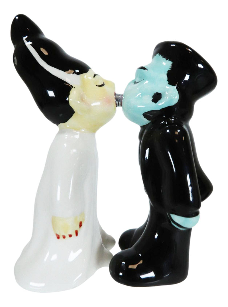 [Australia - AusPower] - Ebros Gift Day Of The Dead Gothic Mr And Mrs Frankenstein Monster Kissing Ceramic Salt Pepper Shakers Figurine Set Halloween Skulls Skeletons Accent 