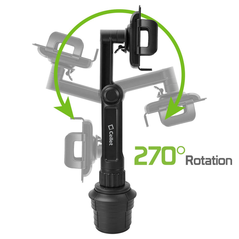 [Australia - AusPower] - Cellet Universal Smartphone 360 Adjustable Cup Holder Mount, Hands Free Automobile Cradle Compatible with Apple iPhone Xs Max XR 8 Plus, Galaxy S10 S10e S10Plus, S9 S9Plus Note 9, GPS (13in Neck) 13in Neck 