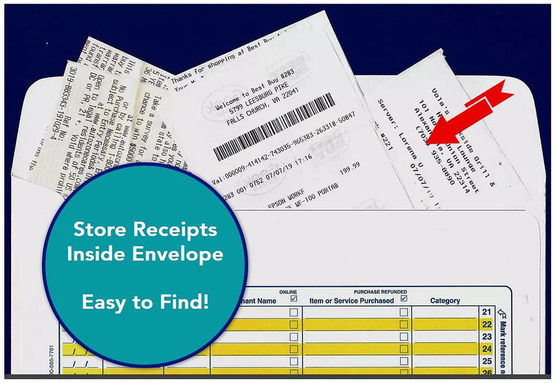 [Australia - AusPower] - Credit Card Spending Envelopes. Large Envelopes with Ledger to Record & Track Purchases. Stores Receipts. Matches Receipts & Purchases to Charges on Monthly Statements. Budget Organizer. 12/Pack. 