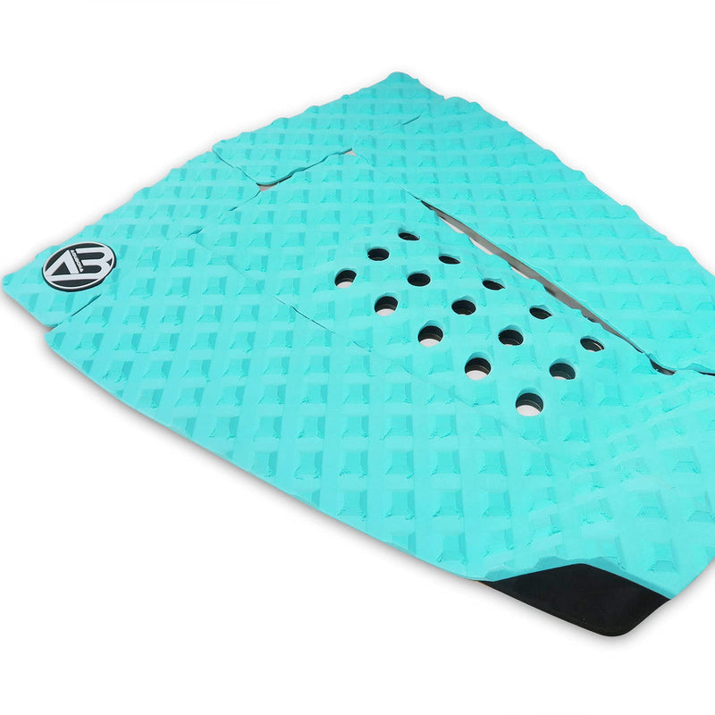 [Australia - AusPower] - AQUBONA 5 Piece EVA Surfboard Deck Traction Pads with Kicker for Stomp Skimboards, Surf Boards, Funboard, Fish Board/Aqua Blue Gray Black AQUA 