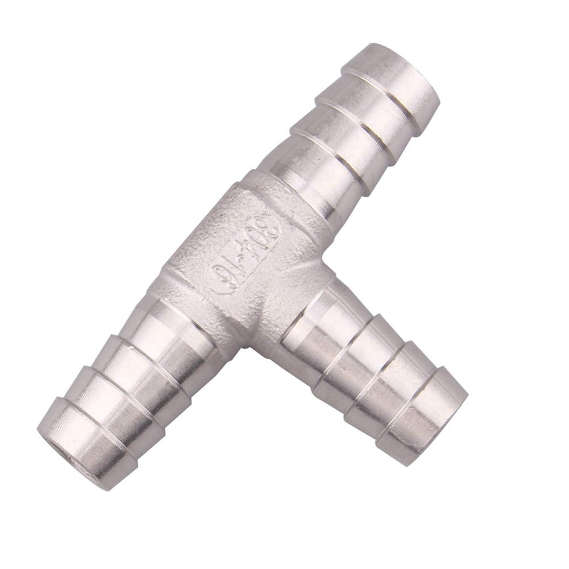 [Australia - AusPower] - DERPIPE Stainless Steel 5/8" Hose Barb, 3 Way Tee T Shape Union Barbed Splitter Fitting 5/8" 