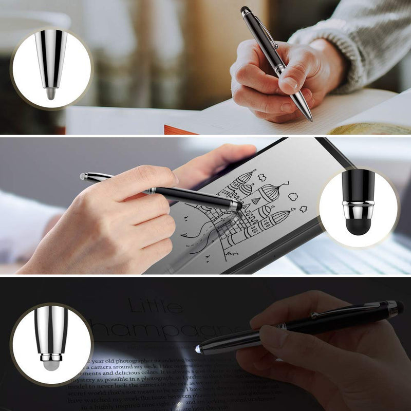[Australia - AusPower] - MoKo Universal Stylus Pen, 3 in 1 Capacitive Fine Point Stylus Ballpoint Pen with LED Light Fit 2021 Apple iPad, iPad Mini/Air/Pro, iPhone, Samsung Galaxy, Tablet, All Capacitive Touch Screen Device 
