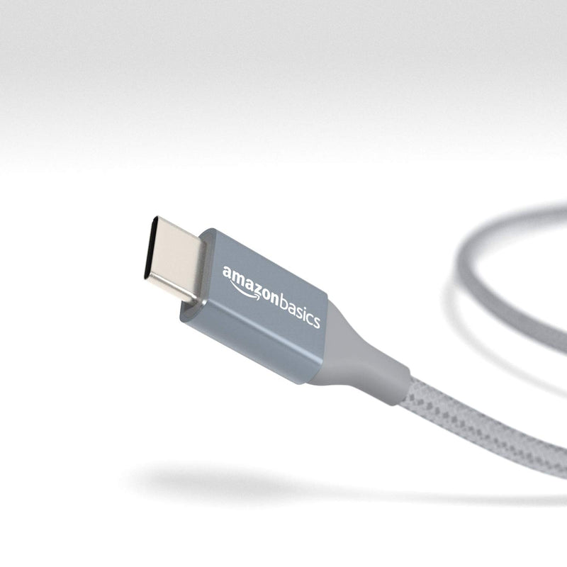 [Australia - AusPower] - Amazon Basics 10 foot Nylon USB-C to USB-C 2.0 Fast Charging Cable, Dark Gray 10 Feet USB-C 2.0 Fast Charging, 3A Dark Grey 