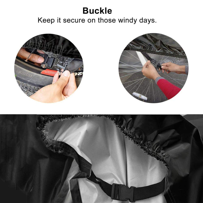 [Australia - AusPower] - Bike Cover, Waterproof Outdoor Bicycle Cover with Lock Hole for Mountain Road Bikes XL-Black 