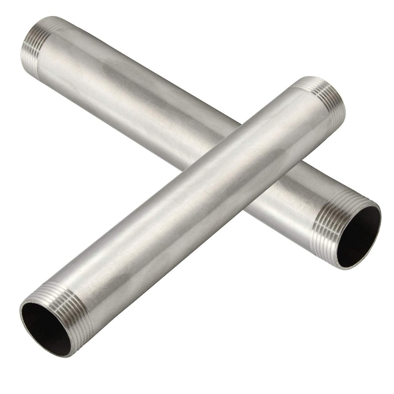 [Australia - AusPower] - LOZOME 2PCS Stainless Steel Pipe Fitting, 1/4" Male x 1/4" NPT Male Threaded SS304 Nipple Cast Extension Pipe, 8" Length 8"(200mm) Length 