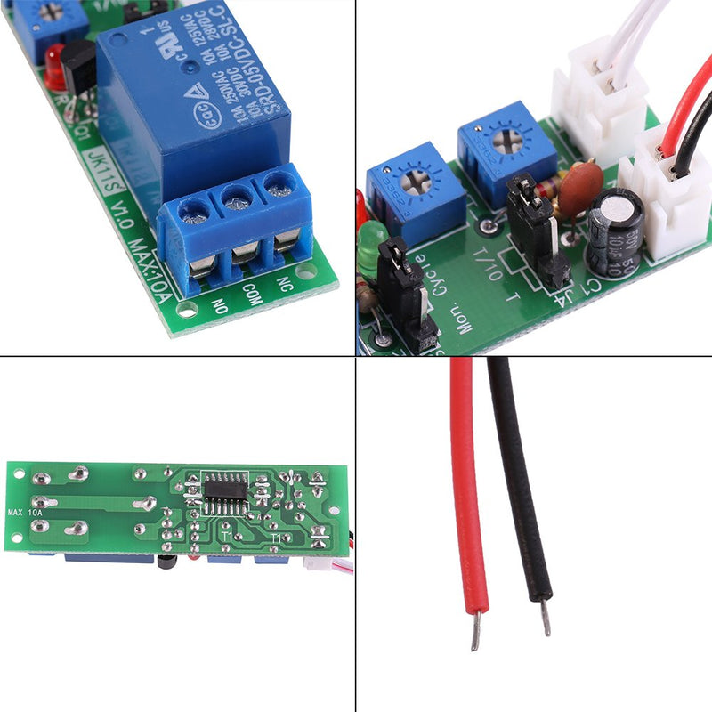 [Australia - AusPower] - YWBL-WH Adjustable Cycle Timer Delay Module, DC 5V 12V 24V On/Off Switch Relay Module for Machine Repetitive Test 