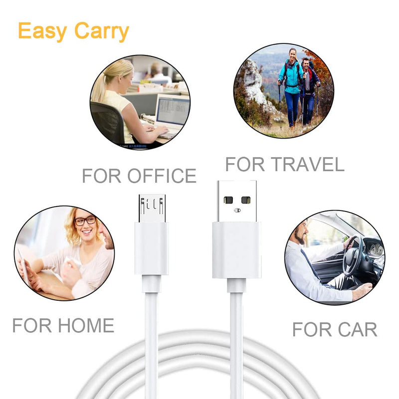 [Australia - AusPower] - Micro USB Cable Charger Cord Power Wire for Samsung Galaxy Tab A,A8,E,S2,3,4,7.0,8.0,9.7 Tab 10.1,Note 4,5,Tab S 10.5 SM-T280 350 377 530 580 Tablet,S7,S6,J7,J3 USB Charger Cable Cord（6.6FT White） 
