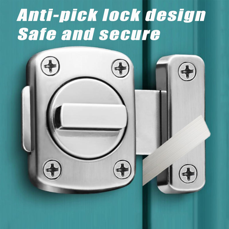 [Australia - AusPower] - ANTEISI Inner Door Reinforcement Lock,Inner Door Anti-Prying Slide Lock,Inner Door French Door Lock,Zinc Alloy Bathroom Gate Latch,Bathroom Stall Lock, Door Safety Locks from Inside, Night Latch 