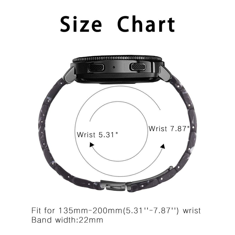 [Australia - AusPower] - YSSNH Resin Band Compatible with Samsung Galaxy Watch 3 45mm/Samsung Galaxy 46mm/Gear S3 Frontier/Classic Smart Watch, 22mm Bracelet Strap Wristband Replacement for Galaxy Watch3 45mm Samsung Galaxy 46m Gear S3 Frontier Classic Watch Band for Men Black 