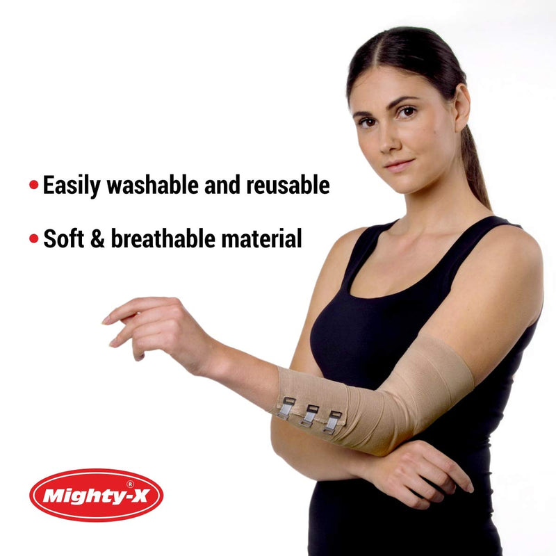 [Australia - AusPower] - Premium Elastic Bandage Wrap - 8 Pack + 24 Extra Clips - Durable Compression Bandage (4X - 3 inch, 4X - 4 inch Rolls) Stretches up to 15ft in Length 