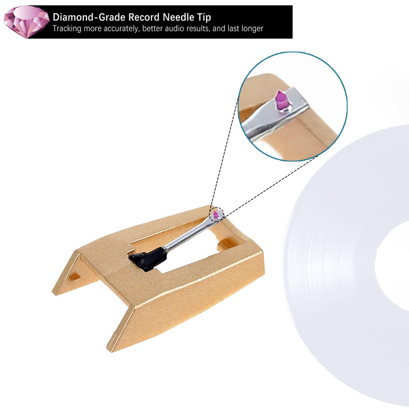 [Australia - AusPower] - 3 Pack Diamond Record Player Needle Replacement, Vinyl Turntable Record Needles with Stylus Cleaning Brush Kit for Victrola Crosley ION Jenson Boytone York Yorx LP Phonograph 3pcs Needles+1pcs Brush 