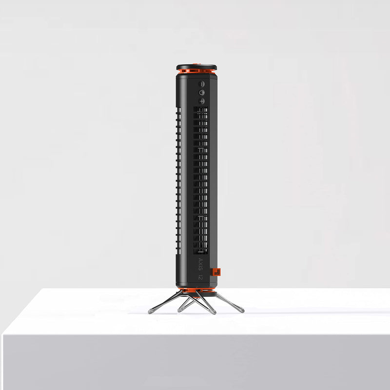 [Australia - AusPower] - Sharper Image AXIS 12" Airbar USB Powered Tower Desk Fan with Full-Range Tilt, 3-Speed Touch Control, Black AXIS 12" — USB 