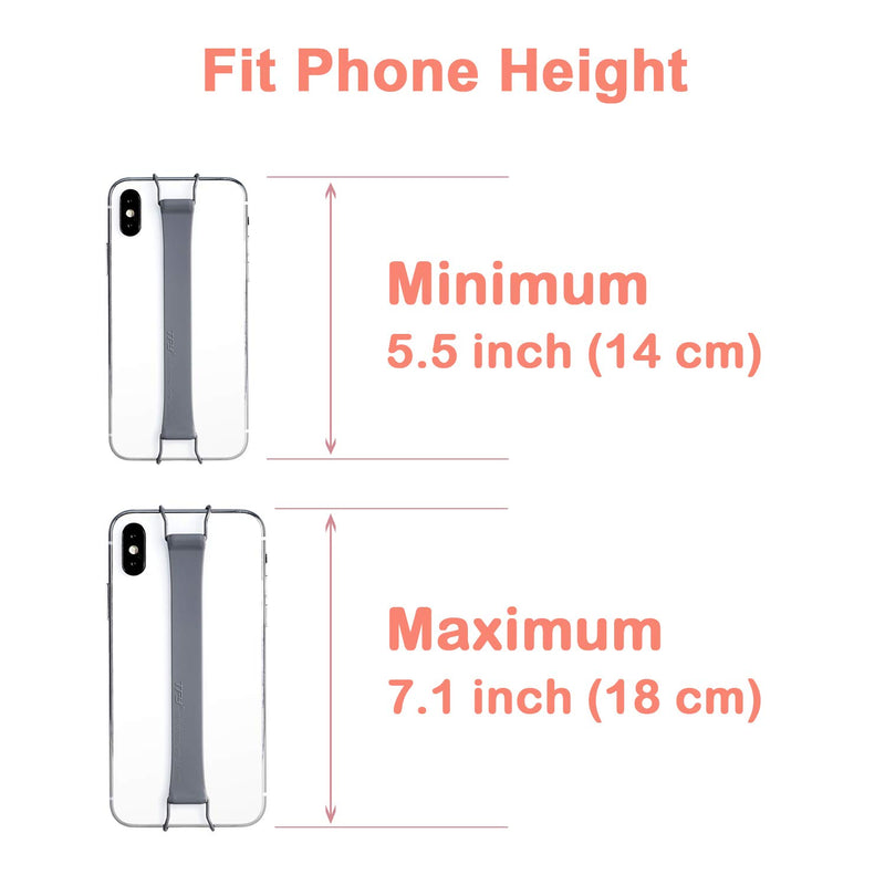[Australia - AusPower] - TFY Security Silicon Hand Strap Holder compatible with iPhone 13 Pro Max / 12 Pro /11 / Xs Max / Xs / XR / X / 8 Plus / / 7 and Galaxy Note 9 / 8 / Galaxy S10 / S9+ / S8 and other smartphones (Gray) 