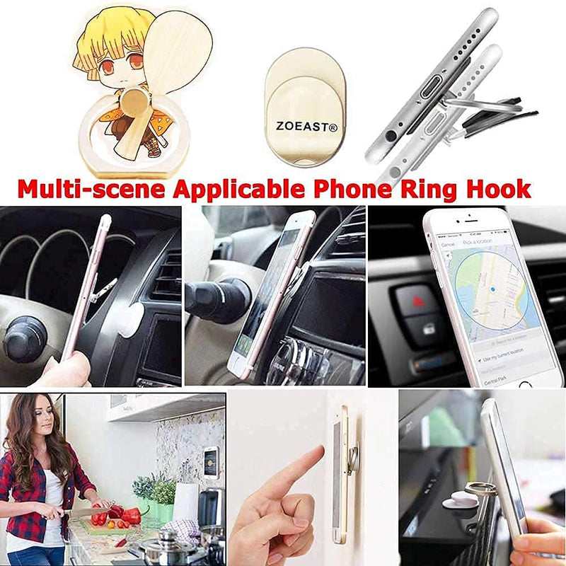 [Australia - AusPower] - ZOEAST(TM) 3 Pack Kimetsu no Yaiba Phone Ring Grip Universal 360° Adjustable Holder Car Desk Hook Stand Stent Mount Kickstand Compatible with iPhone Samsung iPad (3pcs Monster Slayer B) 3pcs Monster Slayer B 