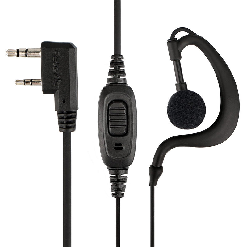 [Australia - AusPower] - Retevis 2 Way Radio Earpiece 2 Pin C-Type Earhook Headset with Mic for Baofeng UV-5R BF-888S Retevis H-777 RT22 Arcshell AR-5 Walkie Talkies (2 Pack) 