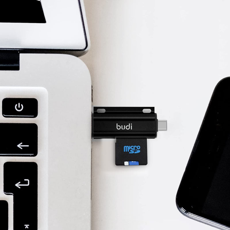 [Australia - AusPower] - BUDI USB3.0 Card Reader USB Flash Drive SD Card Reader TF Card Reader Adapter for SDXC, SDHC, SD, Micro SD, Micro SDXC, Micro SDHC for Samsung, Android Smartphone, MacBook and PC Laptop. (2-Pack) 
