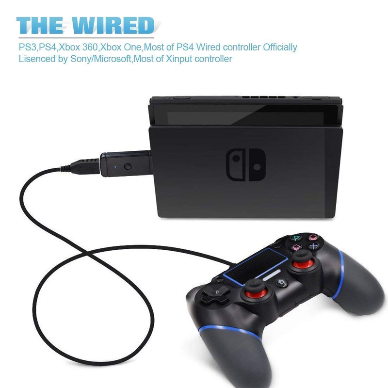 [Australia - AusPower] - Controller Adapter USB for N-Switch PS3 PC, Dongle Bluetooth Compatible with PS5/ PS3/ PS4/ Xbox 360/ Xbox One X/ Wii U Pro/ Windows PC/ Switch Pro Controller Converter Adapter 