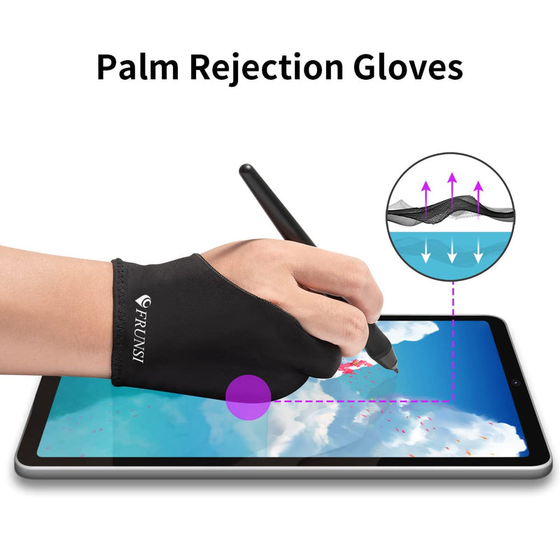 [Australia - AusPower] - Artist Gloves Drawing Gloves for Graphics Drawing Tablet Free Size Smudges Prevents with Two Fingers Gloves for Graphics Pad Painting Good for Right Hand or Left Hand (2 Pack) 