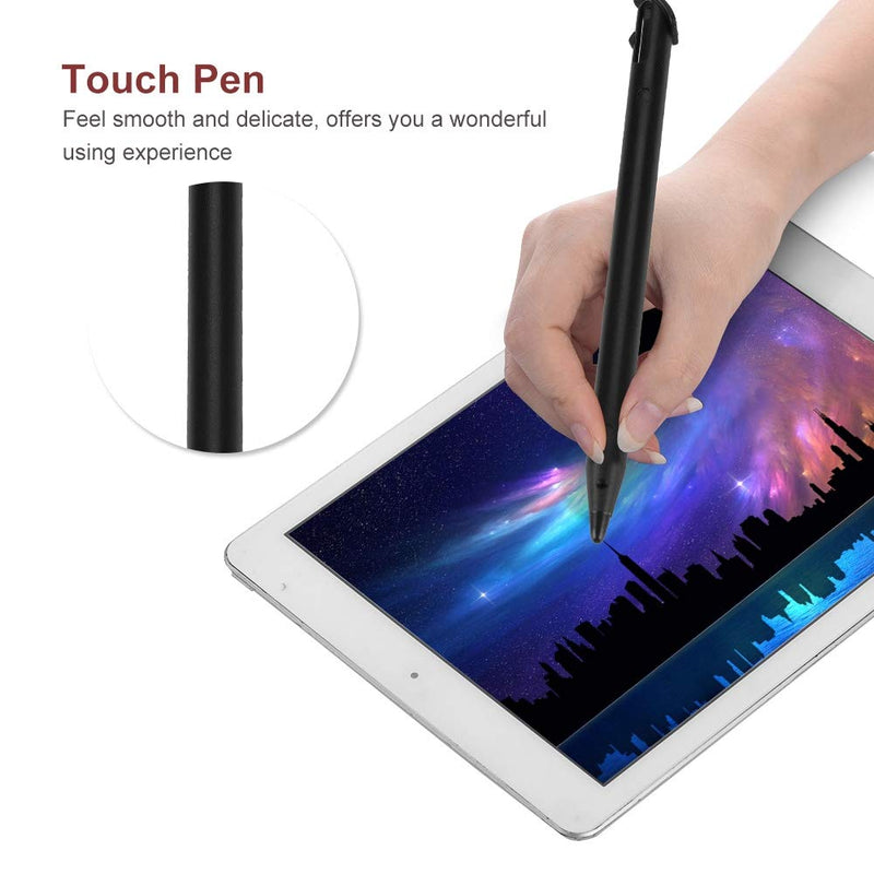 [Australia - AusPower] - 10Pcs Professional High Sensitivity Stylus Pens, Portable Touch Screen Pen for Nintendo New 3DSXL Console Black/White(Black) 