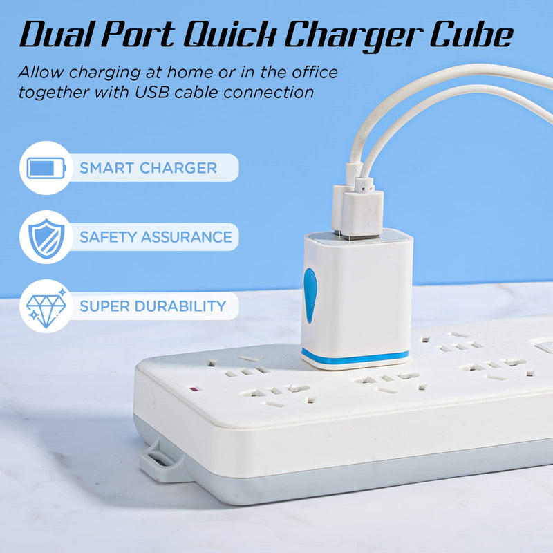 [Australia - AusPower] - Xuhal 12 Pcs USB Wall Charger Bulk Dual Port Fast Charging Block USB Charger Adapter Plug Cube 2.1A USB Wall Charger Replacement for Most Smartphones and Tablets, Colorful (Water Drop Style) Water Drop Style 