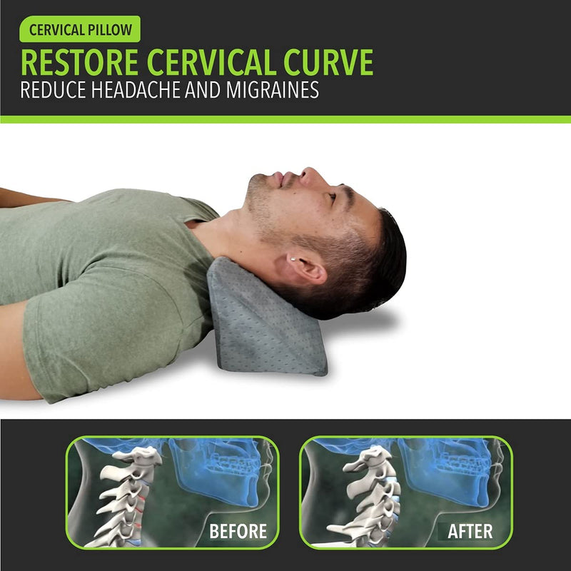 [Australia - AusPower] - Lumia Wellness Cervical Traction Wedge Pillow - Neck and Shoulder Relaxer, Cervical Spinal Correction, TMJ Pain Relief, Chiropractic Stretcher 