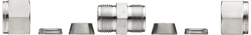 [Australia - AusPower] - Brennan N2403-04-04-SS Stainless Steel Compression Tube Fitting, Straight Union, 1/4" Tube OD 0.25 Inch 