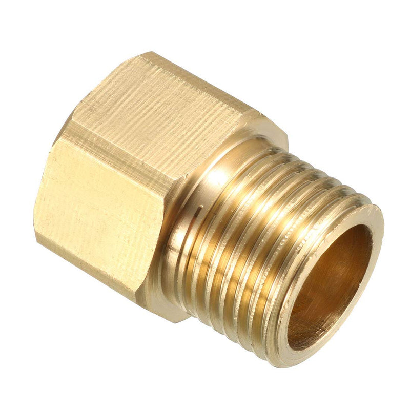 [Australia - AusPower] - uxcell Brass Threaded Pipe Fitting 1/2 PT Male x 1/2 PT Female Coupling 5pcs 