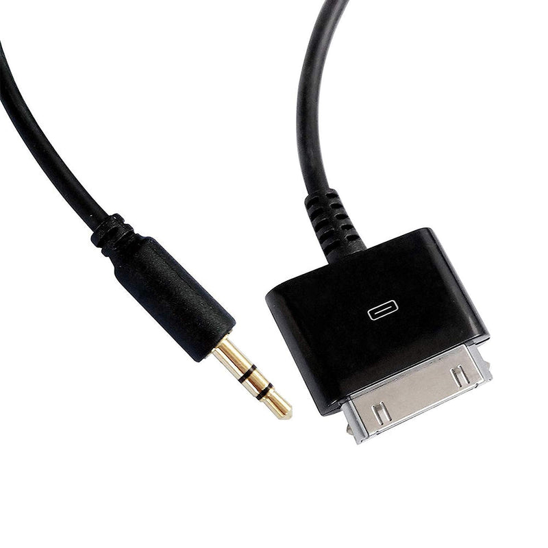 [Australia - AusPower] - Stereo 3.5mm AUX Input to 30-Pin Male Dock Connector Cable Adapter (Black) 