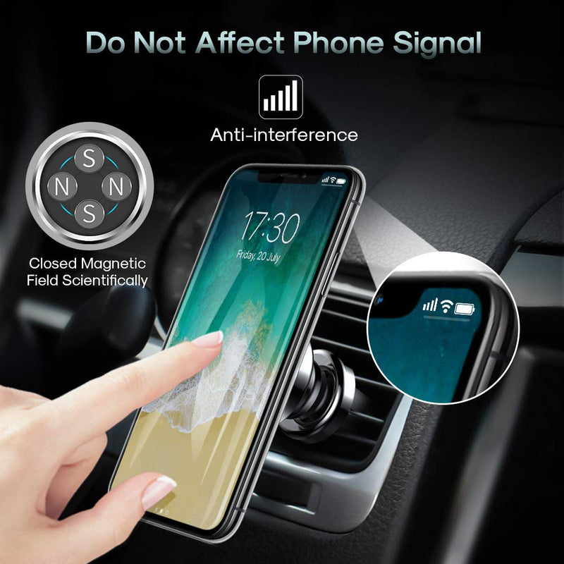 [Australia - AusPower] - Air Vent Phone Holder, MEIDI Universal Magnetic Phone Car Mount 360 Rotation Cell Phone GPS Holder Compatible iPhone Samsung HTC and Mini Tablets(Black) Black 