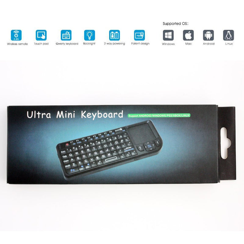 [Australia - AusPower] - Miritz 2.4G Wireless Mini Keyboard and Mouse Touchpad Remote Control with Laser Pointer ,for Windows/Android/Google/Smart TV/HTPC/IPTV/Mac OS/Linux Black 