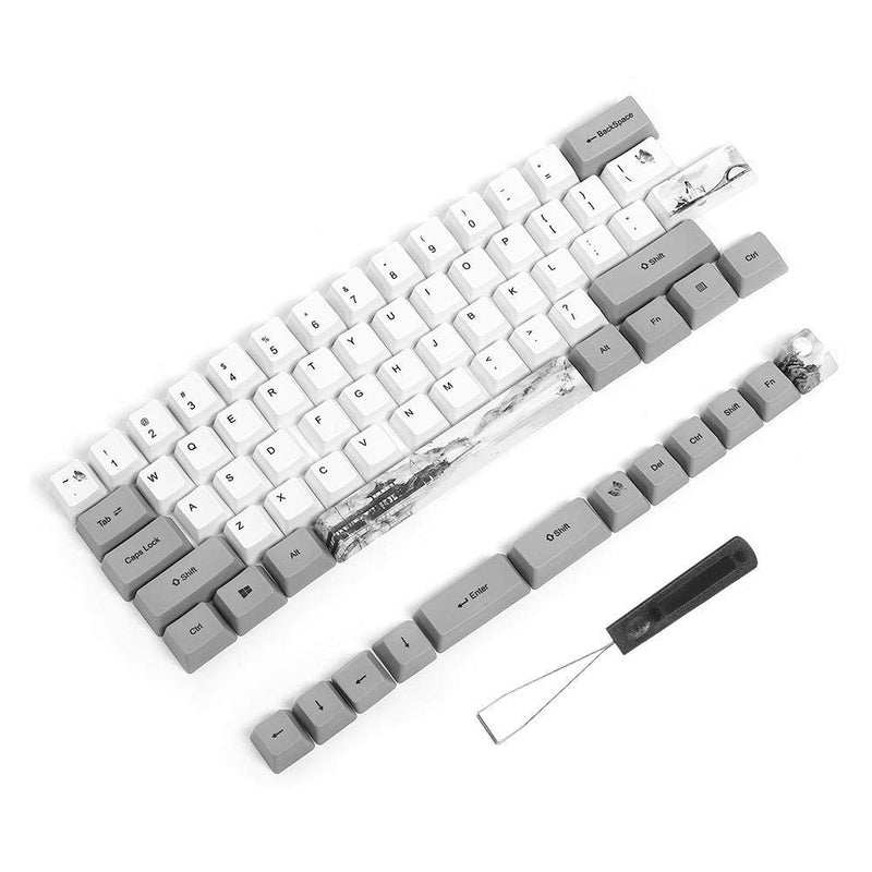 [Australia - AusPower] - 73Pcs with Cute Pattern Keycap, PBT Wear Resistance Keyboard Keycap, Sublimation Keycap, for Mechanical Keyboard(6064 Ink) 6064 ink 