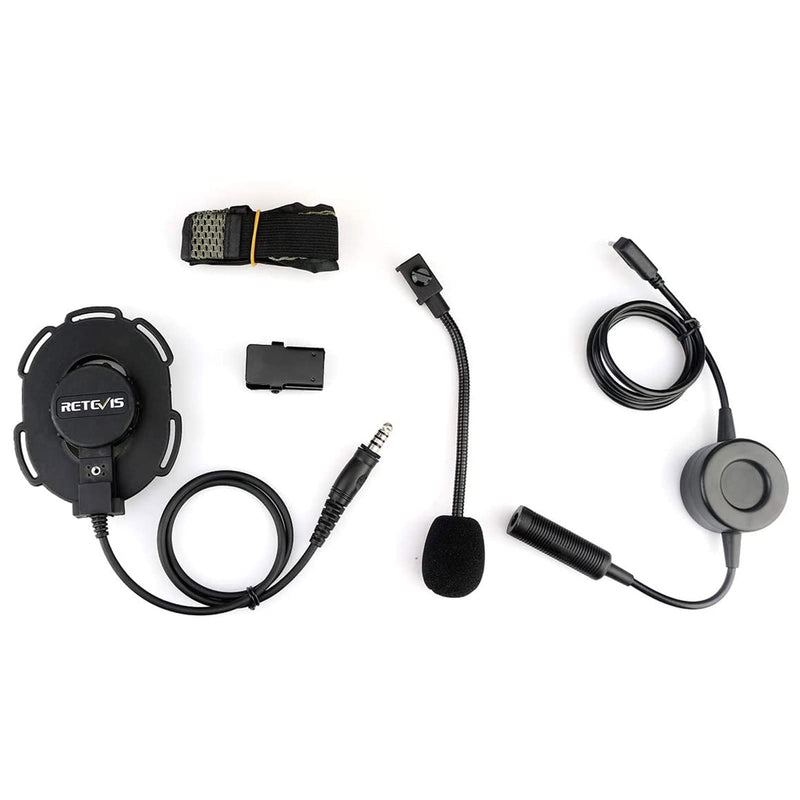 [Australia - AusPower] - Retevis Tactical Military Headset with Mic 2 Pin, Compatible with Retevis RT22 RT21 H-777 Baofeng UV-5R 888S pxton Walkie Talkie, Noise Reduction 2 Way Radio Headphone with Big PTT(1 Pack) 