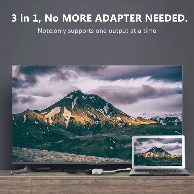 [Australia - AusPower] - Mini DisplayPort to HDMI DVI VGA Adapter,Microsoft Surface Pro 6 5 4 3 Video Display Converter,Thunderbolt to HDMI VGA DVI Adaptor for Mini DP Mac,MacBook Pro,Air,MS Surface Book to Projector,Monitor 