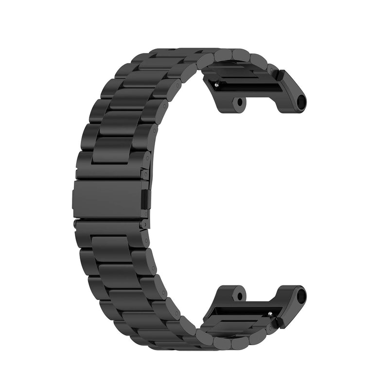 [Australia - AusPower] - TenCloud Bands Compatible with Amazfit T-Rex Smartwatch A1918 Solid Stainless Steel Wristband Metal Watch Band for Amazfit T-Rex (Black) Black 