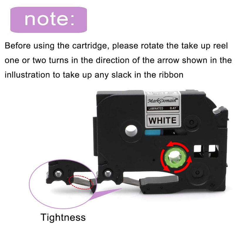 [Australia - AusPower] - MarkDomain Compatible Label Tape Replacement for Brother TZe-231 TZ-231 Laminated P Touch Label Maker Tape, for PT D210 H110 D600 1230PC 1280, 0.47" x 26.2'(12mm x 8m), Black on White (4 Pack) 4 