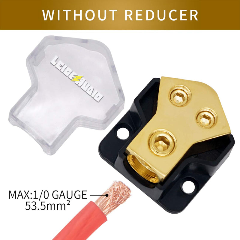 [Australia - AusPower] - LEIGESAUDIO 0/2/4 Gauge in 4/8 Gauge Out 2 Way Amp Copper Power Distribution Block for Car Audio Splitter (1PACK) 1PACK 