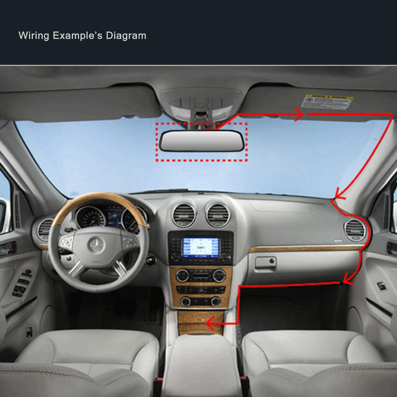 [Australia - AusPower] - 4.3 inch Car Video Monitor Auto Rear View Mirror LCD Screen 12V-24V Universal Mount Clip-On Current Mirror for Backup Camera/Front Camera/Media Player/Safety Driving 2 Ways RCA Input 