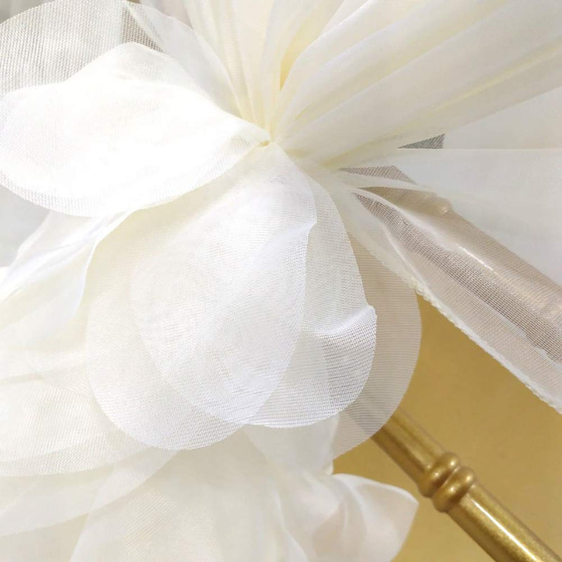 [Australia - AusPower] - SunriseMall Milk Yarn Chair Cover, Tulle Chair Back Cap Covers for Bridal Shower, Wedding, Baby Shower Decoration Long Tulle High Chair Skirt Slipcovers (White, 2pcs) White 