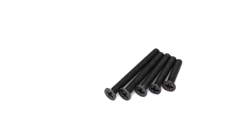 [Australia - AusPower] - cSeao 100pcs Black Flat Head Phillips M4 Screws Assortment Kit, M4 x 20mm/25mm/30mm/35mm/40mm, Black Oxide Finish 