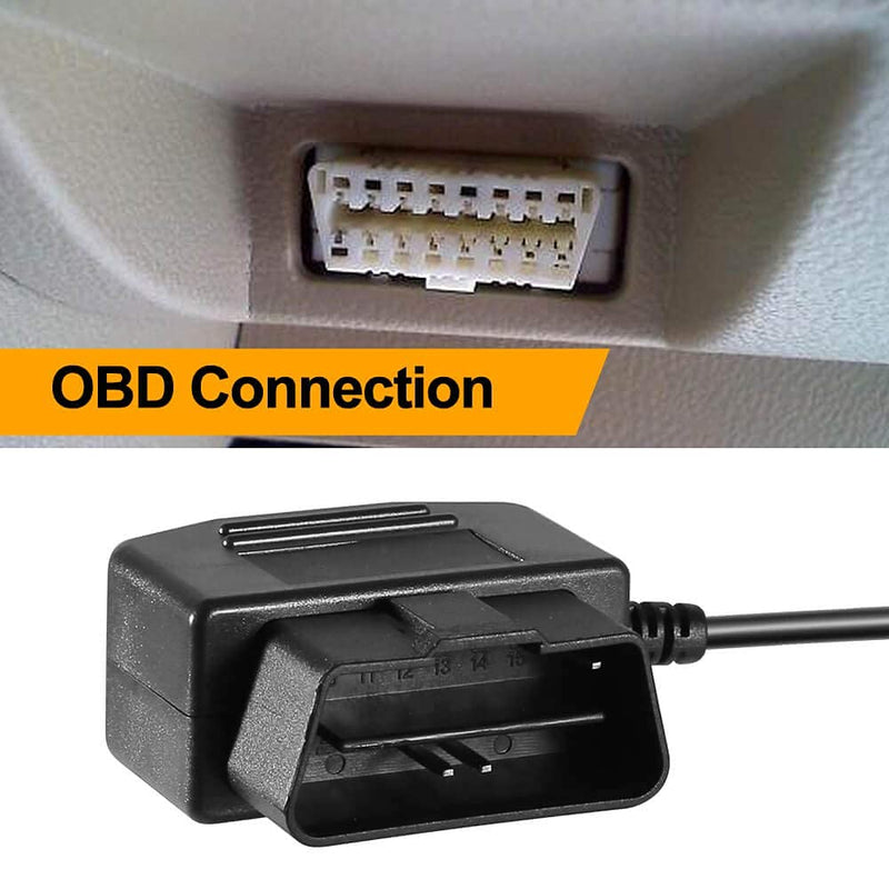[Australia - AusPower] - OBD2 OBD Power Cable for Dash Camera, Ssontong OBD to Mini USB OBDII Adapter Hardwire Charger Cable 24 Hours Surveillance and Acc Two Mode with Switch Button(Mini USB Port) 11.5ft OBD2-Mini USB 