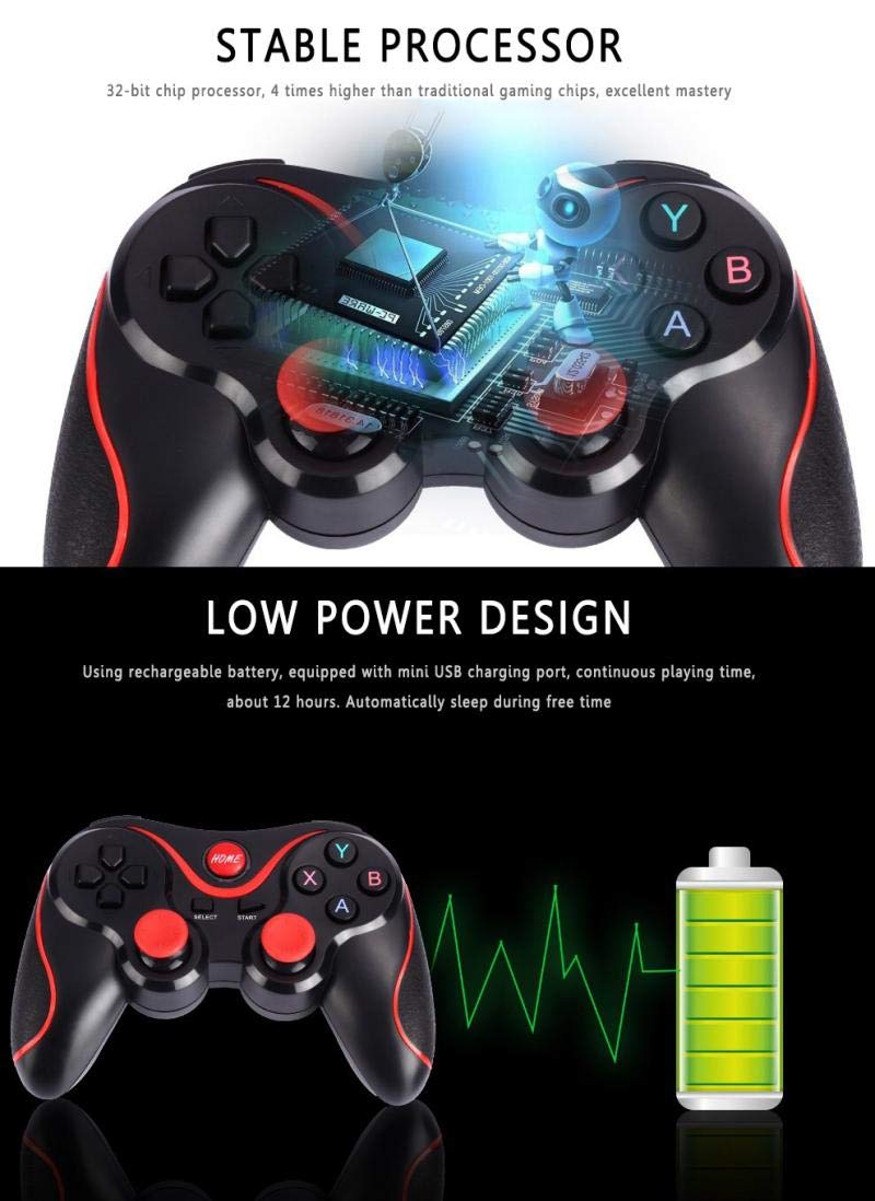 [Australia - AusPower] - Android Gamepad Controller, Megadream Wireless Key Mapping Gamepad Joystick Perfect for Call of Duty & Apex Legends & More, Compatible for Samsung Galaxy HTC LG Other Phone, Not for iOS Black+Red 