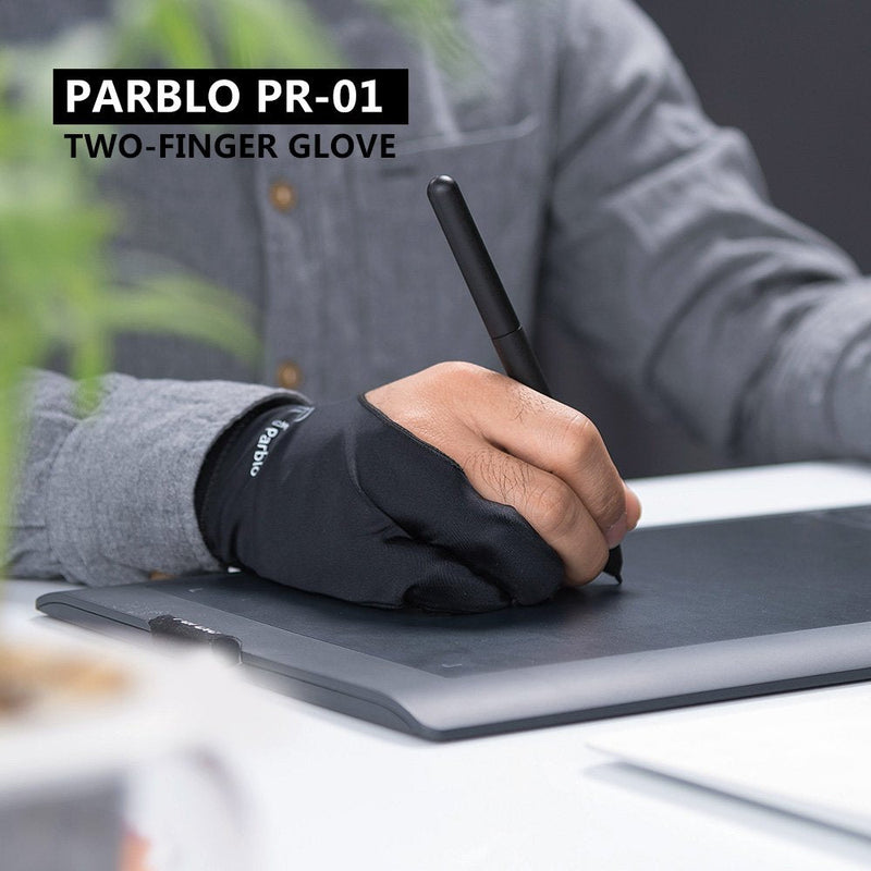 [Australia - AusPower] - Parblo PR-01 Two-Finger Glove for Graphics Drawing Tablet Light Box Tracing Light Pad 1 Pack 