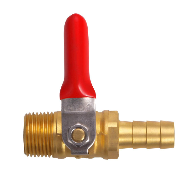 [Australia - AusPower] - Litorange 2 PCS Brass Water Mini Ball Valve Shut Off Switch, 3/8" NPT Male Thread x 3/8 INCH Hose Barb Pipe Tubing Fitting Coupler, 180 Degree Operation Handle 2PCS 3/8"Male x 3/8"Hose ID 