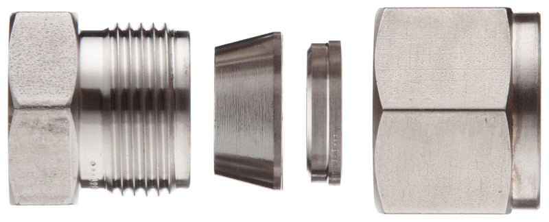 [Australia - AusPower] - Brennan N2408-06-SS Stainless Steel Compression Tube Fitting, Double Ferrule Cap, 3/8" Tube OD 3/8 Inch 