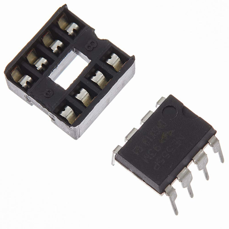 [Australia - AusPower] - Bridgold 40pcs(20pcs*NE555P+20pcs*8P IC Block) NE555 Precision Timing Circuits,8-Pin. 