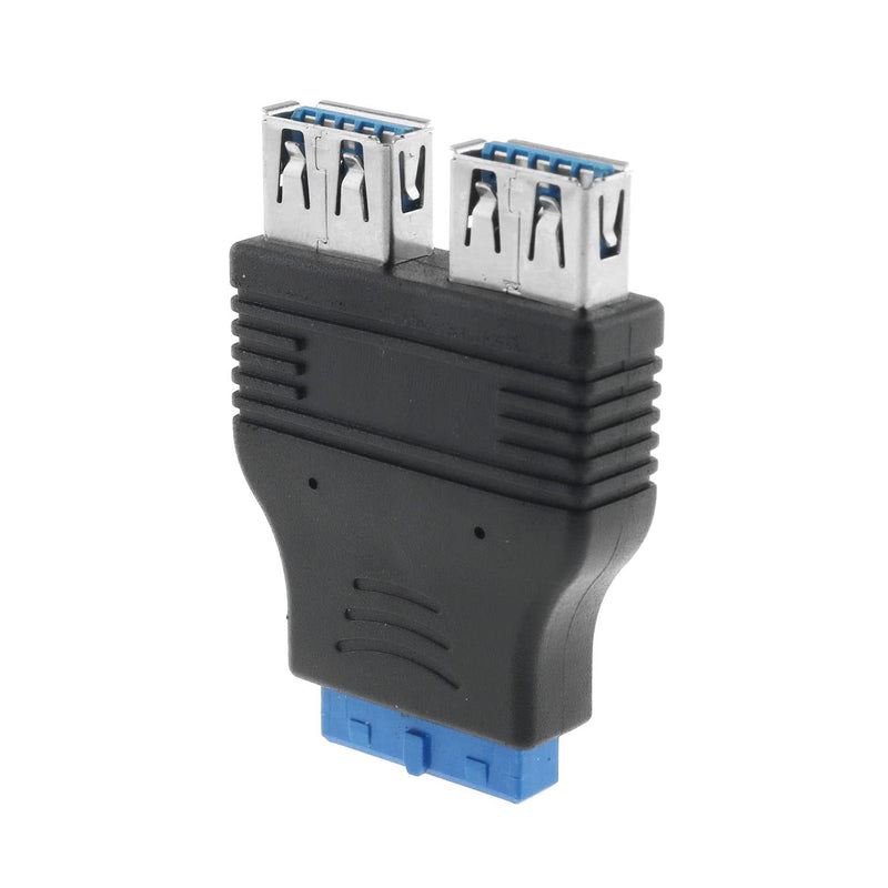 [Australia - AusPower] - 20Pin to USB 3.0 Adapter RLECS 20 Pin USB 3.0 Header Female to Dual USB 3.0 Female Splitter Motherboard Extension Connector USB 3.0 Header to USB 3.0 Port Adapter 