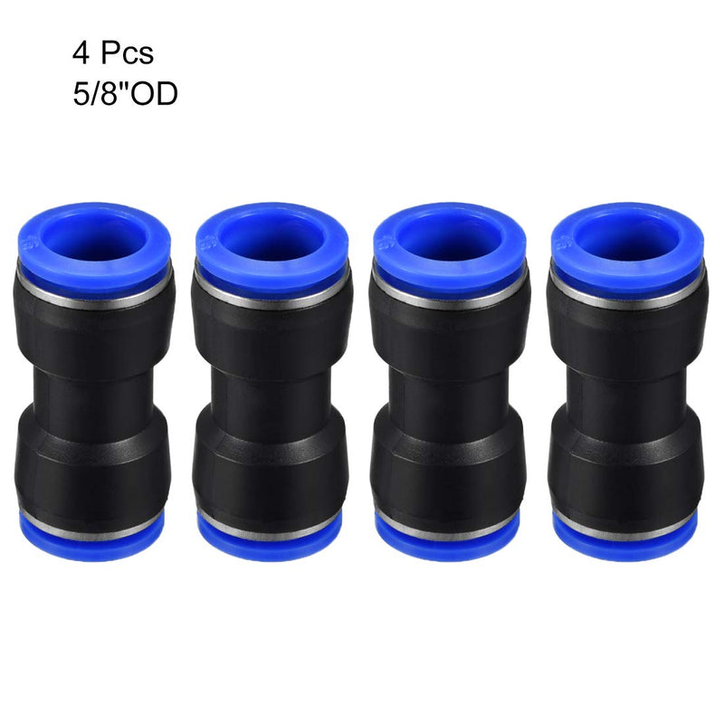 [Australia - AusPower] - uxcell Plastic Straight Union Push to Connect Tube Fitting 16mm OD Push Fit Lock Blue 4pcs 