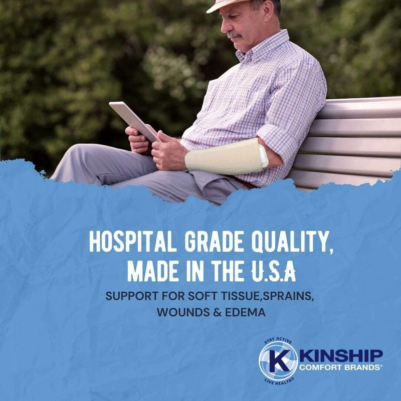 [Australia - AusPower] - KinGrip Tubular Elastic Support Bandages by Kinship Comfort Brands | Tubular Bandage Protects Fragile Skin | Latex-Free | Wound Care | Edema & Lymphedema Support | Made in USA | Size E 3.5”x10 MTR SIZE E - (3.5' x 10 Meter) 