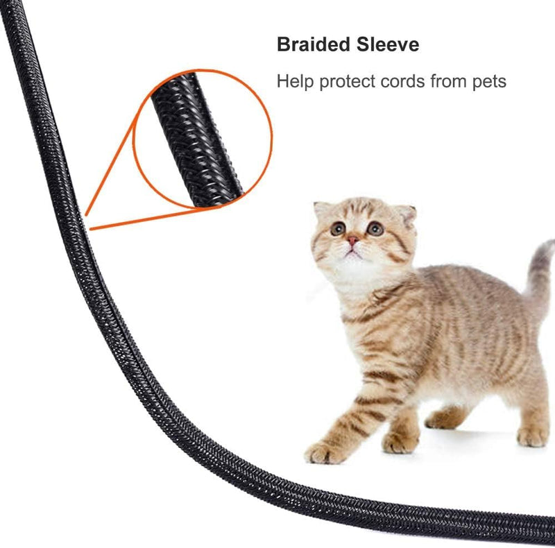 [Australia - AusPower] - ZhiYo 16ft - 1/2 inch Cable Sleeve, Cord Wrap Wire Protector Tubing for Pets, PC Cable Wrap, Computer Cable Management Sleeve - Black 16ft, 1/2'' 