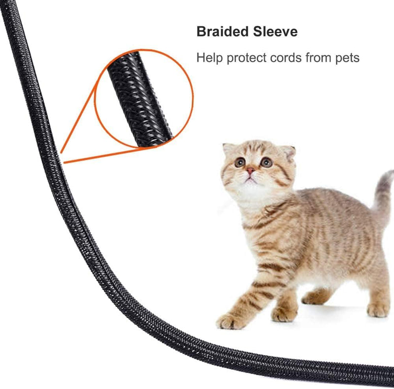 [Australia - AusPower] - ZhiYo 10ft - 1/2 inch Cable Sleeve, Cord Wrap Wire Protector Tubing for Pets, PC Cable Wrap, Computer Cable Management Sleeve - Black 10ft, 1/2'' 